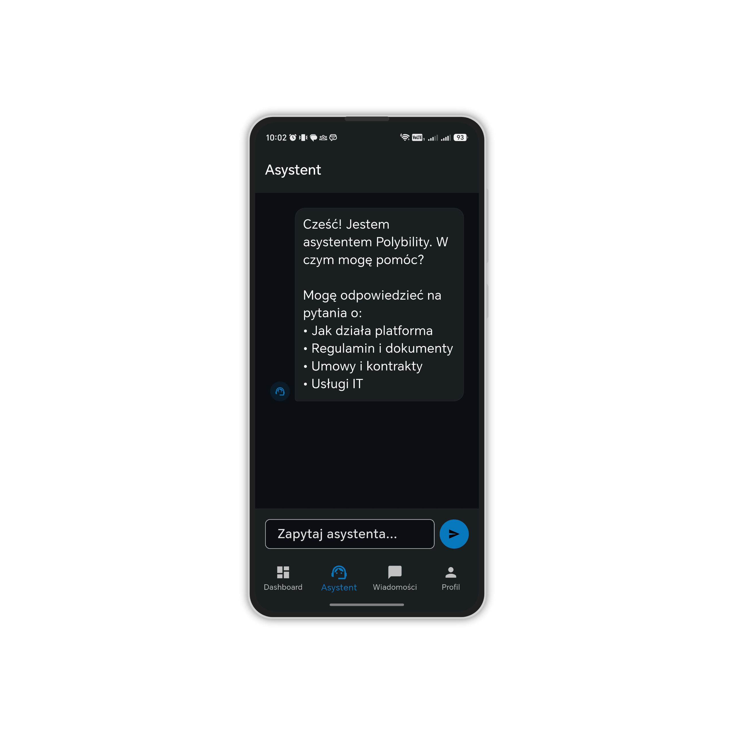 AI assistant in Polybility mobile app