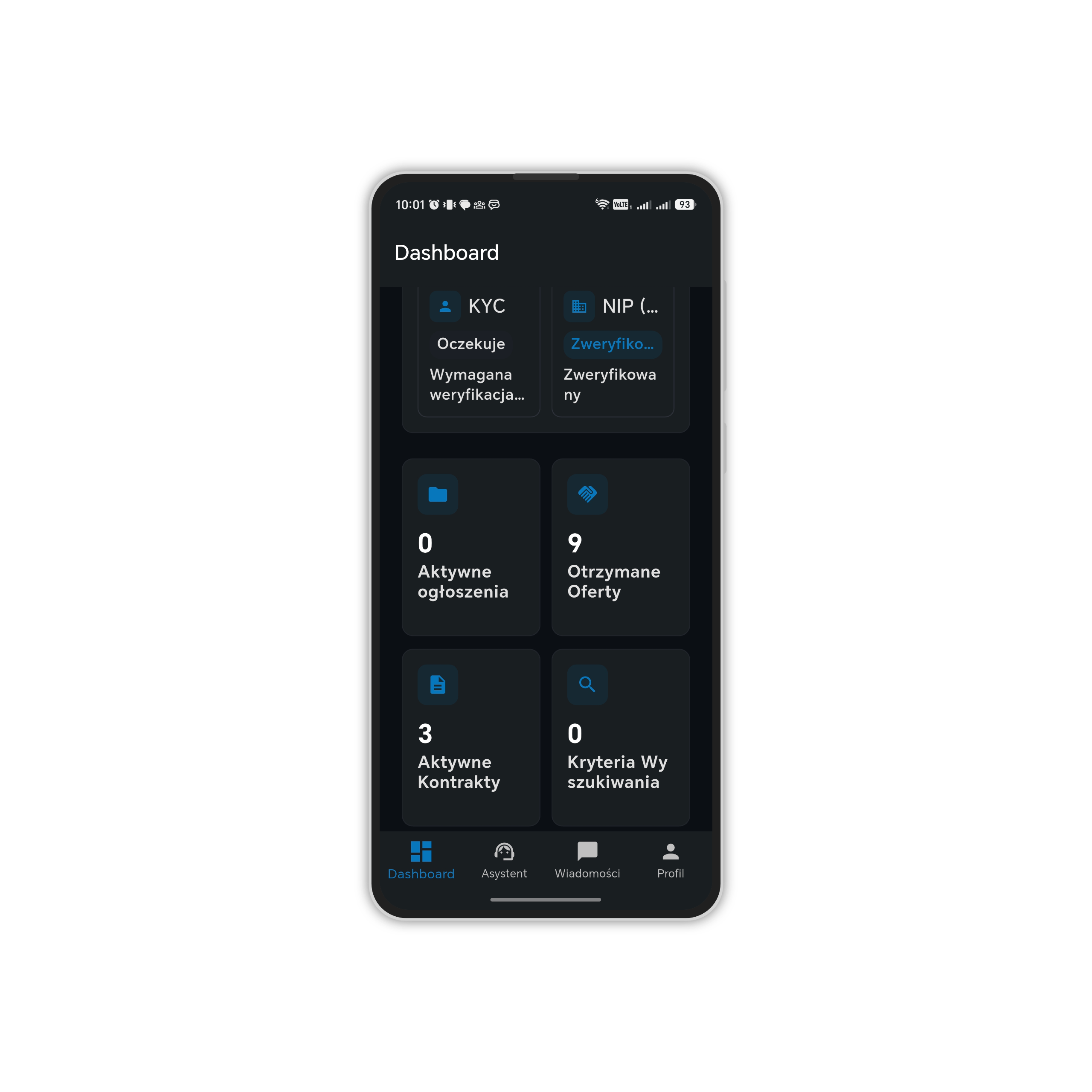 Client statistics in Polybility mobile app
