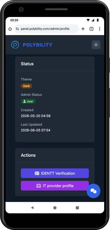 User profile in Polybility app on phone